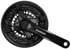 Crankstel 6/7/8 Speed Shimano Tourney FC-TY501 Met 170mm Crankarm 42 X 34 X 24T Met Kettingscherm - Zwart