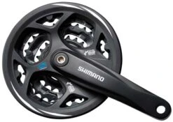Crankstel 7/8 Speed Shimano Altus FC-CM311 48/38/28T Met Kettingrand - Zwart